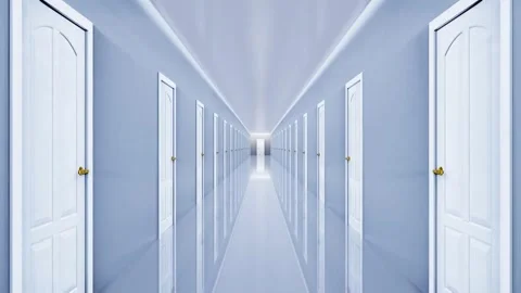 Infinite Corridor Tracking Shot 3D Animation Video Effect Stock Footage 265149389