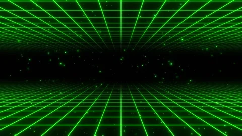 Infinite cyber space background with neon grids Stock Footage 311113982