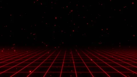 Infinite cyber space background with neon grids Stock Footage 311114119