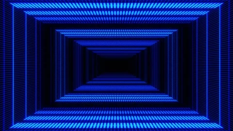 Infinite Cyber Tunnel Neon Sci-Fi Animation Loop Stock Footage 312625158