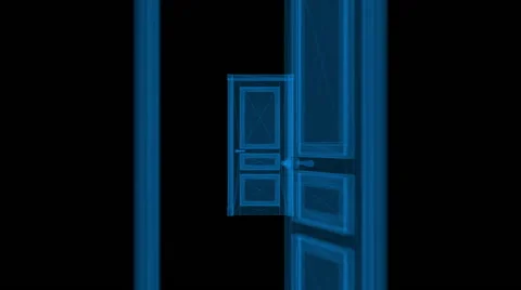 Infinite doors opening animation. Optical illusion Stock Footage 52550845