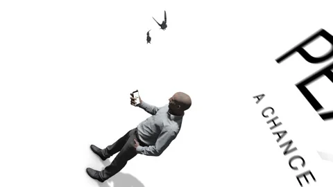 Infinite Droste Loop With Smartphone Silhouette and Flying Birds Promoting Peac Stock Footage 322986581