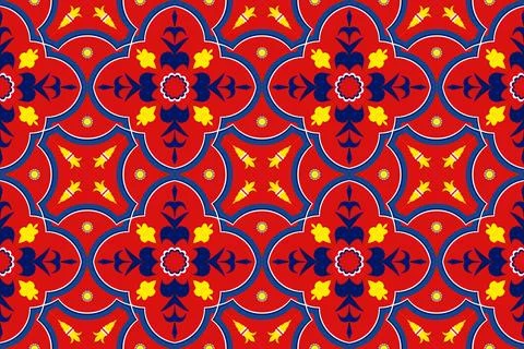 Infinite expandable vector pattern pattern. Seamless. Red background. Stock Illustration