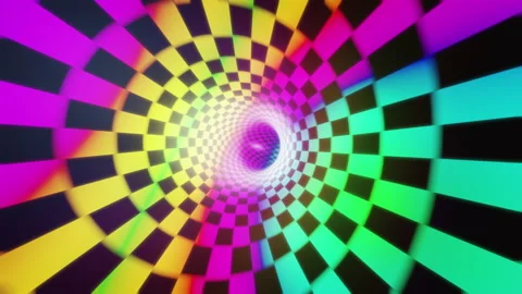 Infinite Fly Inside Abstract MultiColor Tunnel Loop Stock Footage 143491514