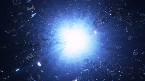 Infinite fly through large number of falling digits. Stock Footage 163760995