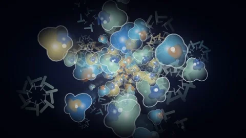 Infinite Fractal Zoom Loop - Blue Orange Organic Tunnel Backdrop Video stock 341868945