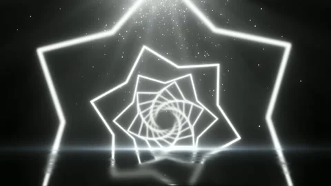 Infinite Glowing Star Shape Neon Tunnel Loop Background 스톡 동영상 320774233