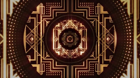 Infinite Gold Art Deco Stock Footage 341555719