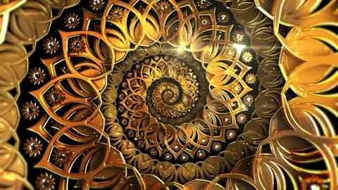 Infinite Gold Ornaments Background Stock Footage 342921428