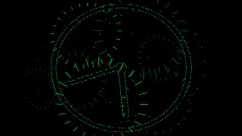 Infinite Green Clock on Black Background Stock Footage 297968022