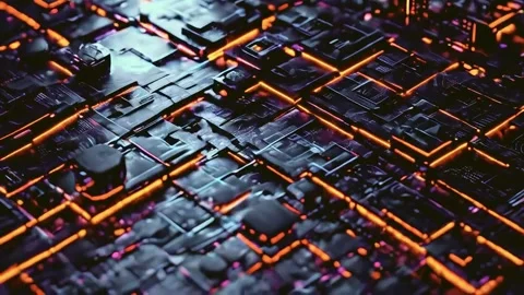Infinite Grid: Expanding and Contracting Lines on a Matte Black Surface Stock Footage 286844875