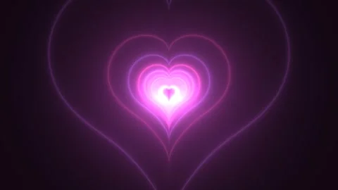 Infinite Heart Tunnel with Pulsing Light Seamless Loop Stock Footage 342765739