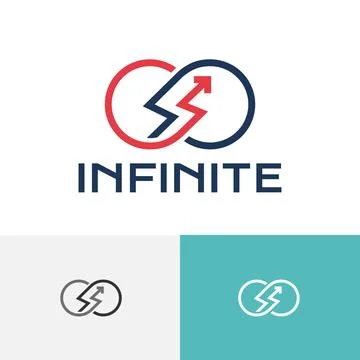 Infinite Line Arrow Flash Thunder Line Logo Stock Illustration