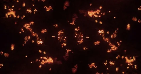 Infinite loop. Abstract background of real fire and sparks. Stock Footage 101296347