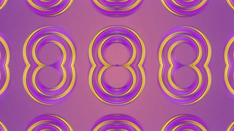 Infinite loop animation pattern of colorful magical shapes. 3d rendering 4K Stock Footage 235988266