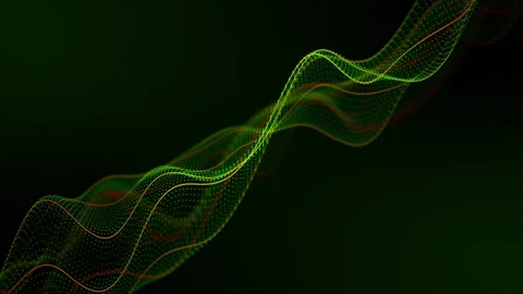 Infinite loop background with digital wavy structure made of dots and stripes Stock Footage 273292875