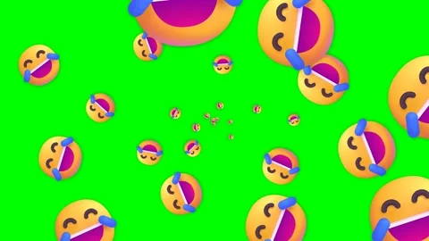 Infinite Loop of Crying Laughing Emojis on Green Screen 库存影片 347896136