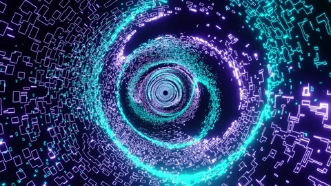 Infinite Loop Digital Tunnel Video stock 143168929