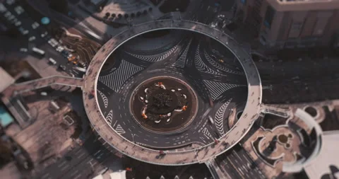 Infinite loop of Lujiazui Ring of Shanghai - Orange &amp; Teal with Tilt-Shift 動画素材 160325701