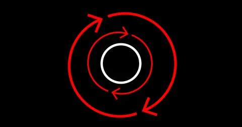 Infinite loop moving hypnosis hexagon particles technological hud interface.. 库存插图