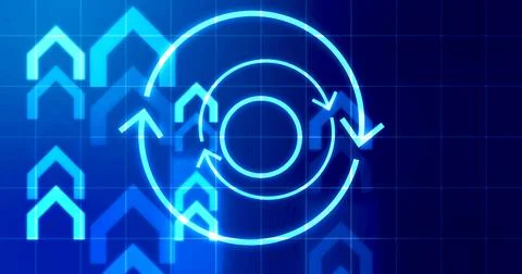 Infinite loop moving hypnosis hexagon particles technological hud interface.. 스톡 일러스트