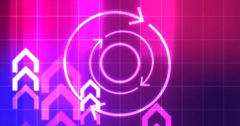 Infinite loop moving hypnosis hexagon particles technological hud interface.. 스톡 일러스트