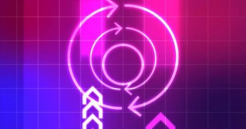 Infinite loop moving hypnosis hexagon particles technological hud interface.. 스톡 일러스트