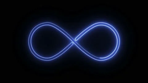 Infinite loop symbol in neon blue light ... | Stock Video | Pond5