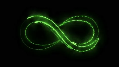 Infinite loop symbol in neon blue light on black background Stock-Footage 170100937