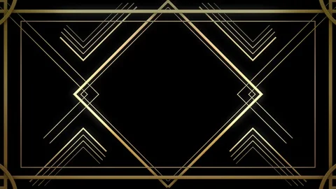 Infinite Looped Gatsby Art deco 20's style animated Frame Tunnel. Stock Footage