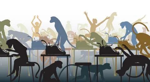 Infinite monkeys Stock-Illustration