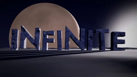 Infinite Monolithic Letters on a Barren Alien Plateau with a Planet Rising on 動画素材 342079439