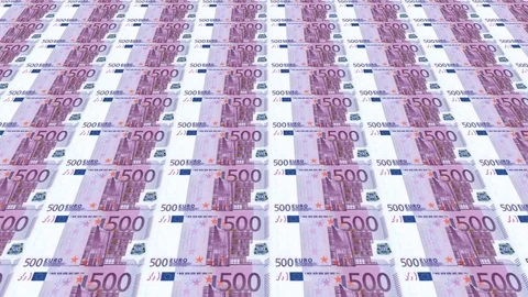 Infinite movement of eurobanknotes Video stock 69925349