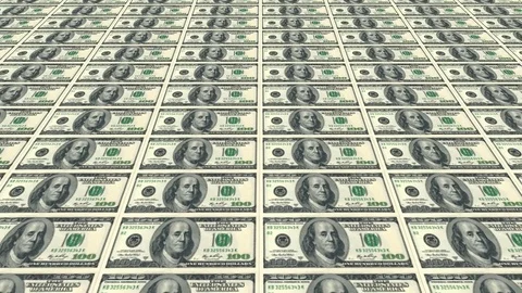 Infinite movement hundred dollar banknotes Video stock 69928219