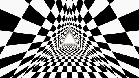 Infinite movement on a triangular tunnel Stock Footage 69728071