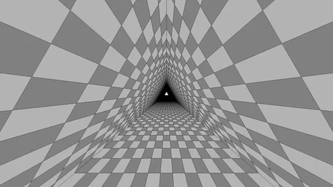 Infinite movement on a triangular tunnel Video stock 69728248