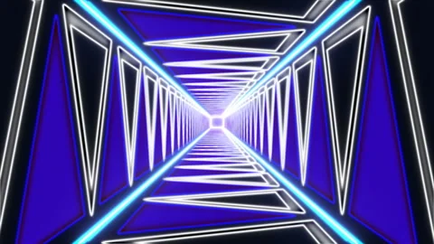 Infinite Moving Inside Abstract Glowing Tunnel (Animation With Loop) Stock Footage 112094961