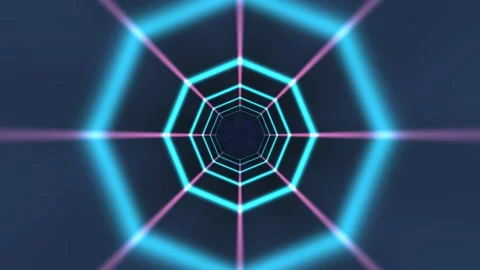 Infinite neon corridor background with seamless motion Stock Footage 342483074