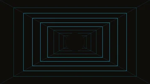 Infinite neon cyan wireframe perspective corridor rushing through cyberspac.. 스톡 동영상 346187979