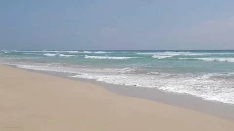 Infinite Ocean Beach View Slowmotion 4k Stock Footage 85757975