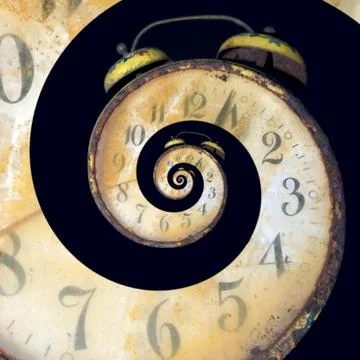 Infinite old rusty clock Stock Illustration