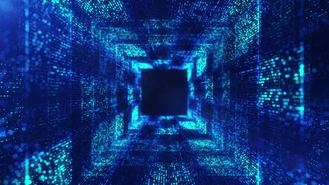Infinite Particle Tunnel Loopable Blue 4K Background Stock Footage 274420863