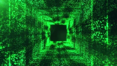 Infinite Particle Tunnel Loopable Green 4K Background Stock Footage 274420869