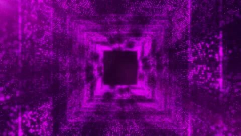 Infinite Particle Tunnel Loopable Purple 4K Background Stock Footage 274420838
