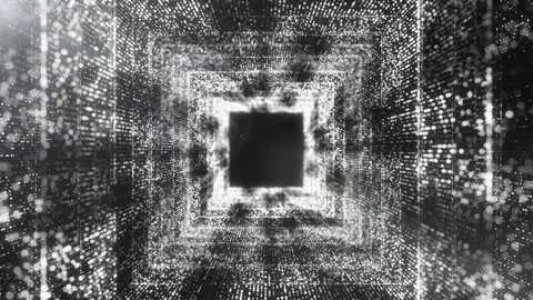 Infinite Particle Tunnel Loopable White 4K Background Stock Footage 274420829