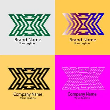 Infinite Pathways/Geometric Maze Logo/Structured Harmony/Hexagonal Symmetry logo Stock Illustration