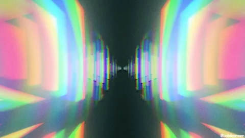 Infinite Prismatic Corridor: Ethereal, Hypnotic, Dreamy Light Path Stock Footage 303176936