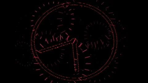 Infinite Red Clock on Black Background Stock Footage 301451143