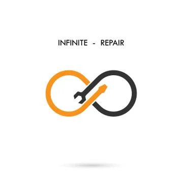 Infinite repair logo elements design.Maintenance service and engineering crea Illustrazione stock