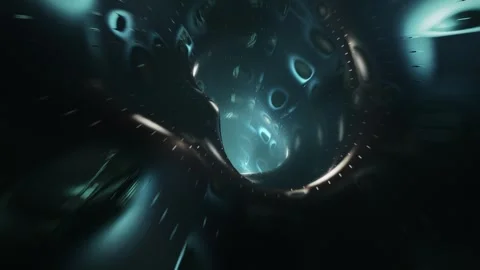 Infinite Reverse Looping Inside Vortex Tunnel. Abstract 3D Design. VJ Stock Footage 254583804